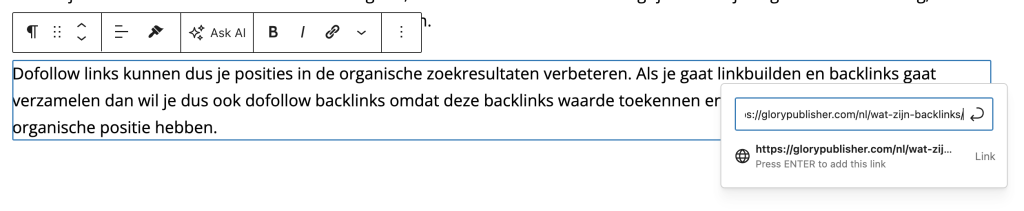 Stap 3: geef de url op.