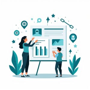 personen die beide druk bezig zijn met een zo goed mogelijke pagina maken ter illustratie van linkable assets