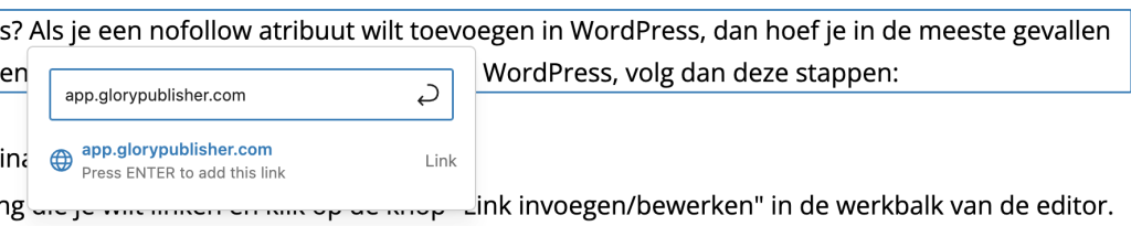 Stap 3: voeg de URL toe. 