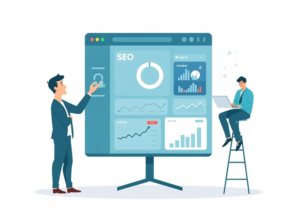 Team van specialisten werkt samen aan dashboard met SEO-autoriteit en technologie backlinks.
