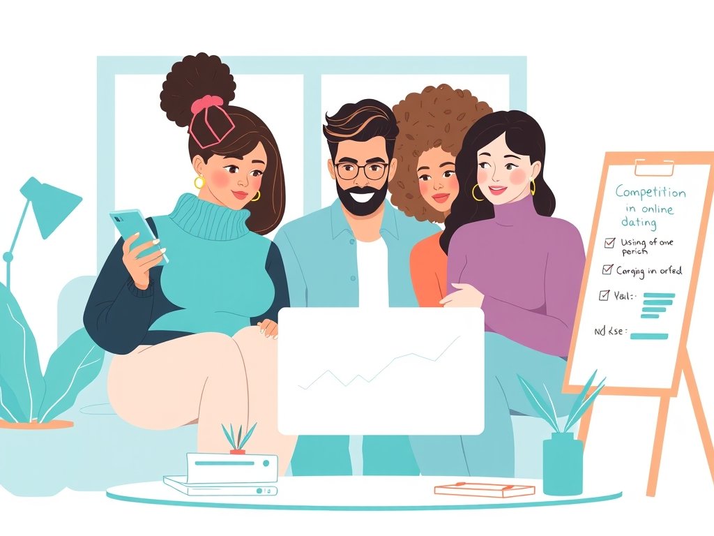 Drie diverse personen in een lichte kantoorruimte bespreken dating backlinks met laptop en smartphone, whiteboard met notities.