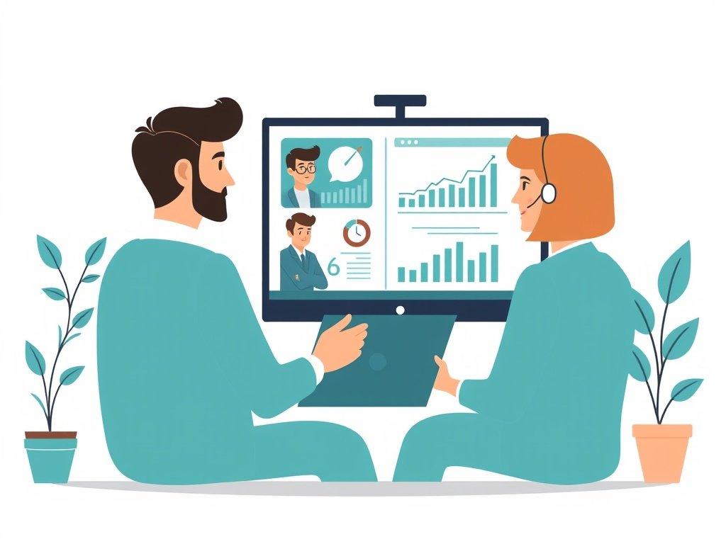 Diverse accountant en klant in online vergadering met laptop en financiële grafieken.