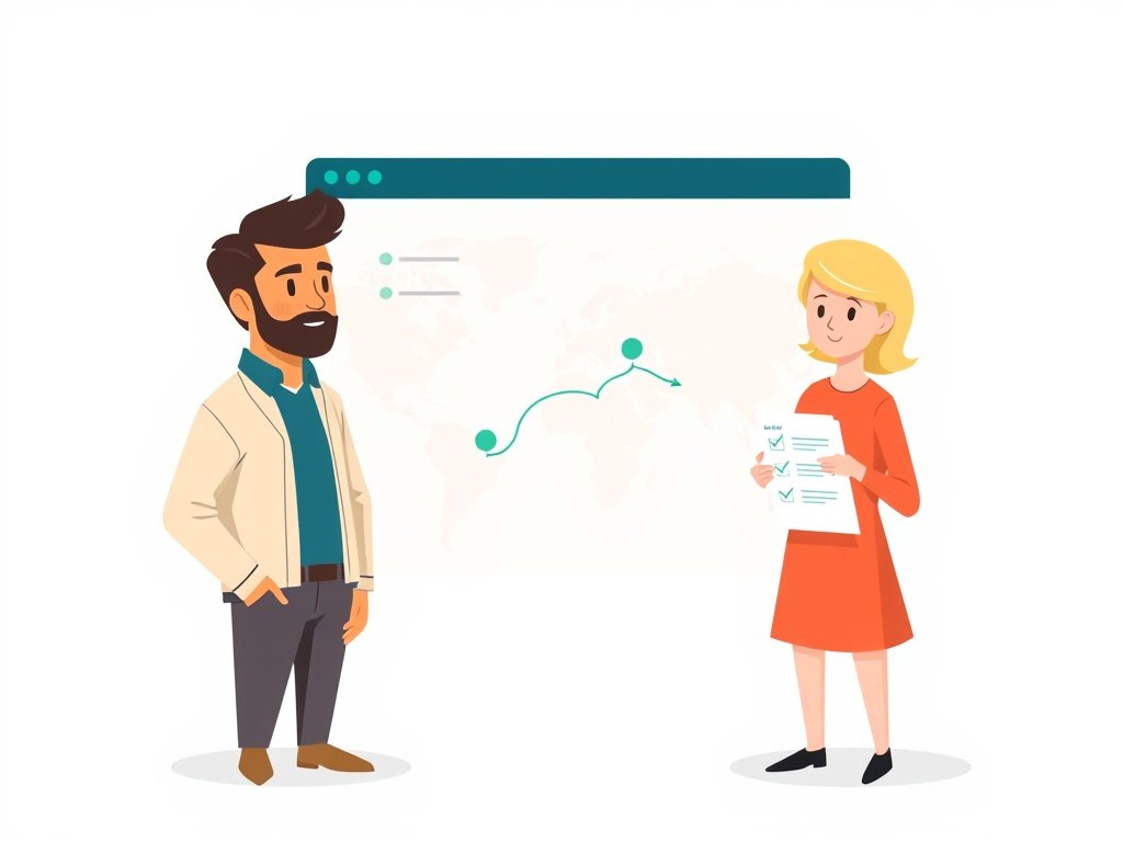 Diverse teamleden analyseren een enkele hoogwaardige backlink op een digitaal scherm met kwaliteitschecklijst.