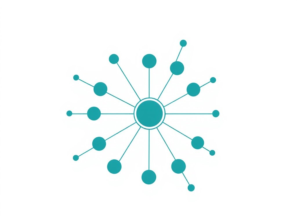 illustratie voor een website met allemaal links naar de website toe ter illustratie van een linkbuilding pakket