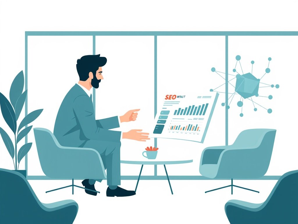 Bureau professional presenteert white label linkbuilding resultaten aan een klant