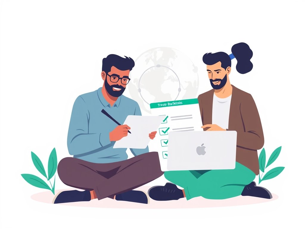 Meerdere collega's bespreken kwaliteitscontrole in linkbuilding aan een modern bureau.